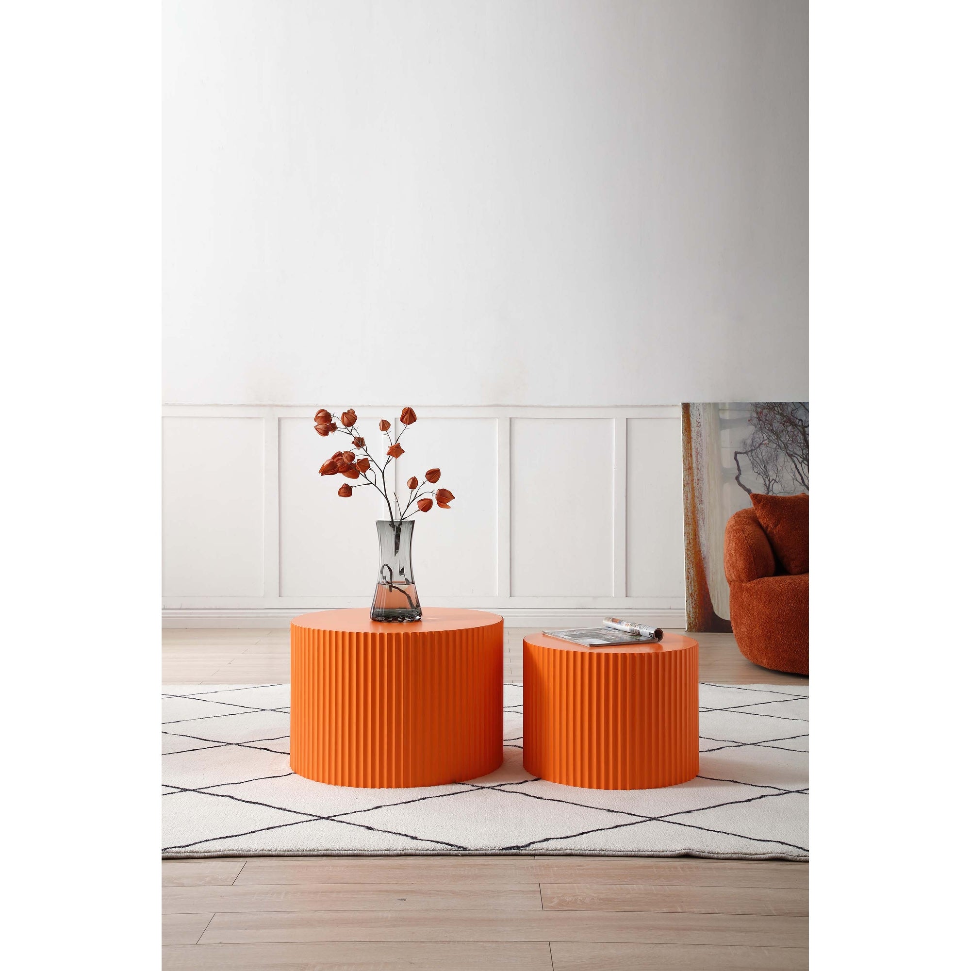 Handcraft Round Coffee Table Set of 2 for Living Room/Leisure Area - Mycitystee