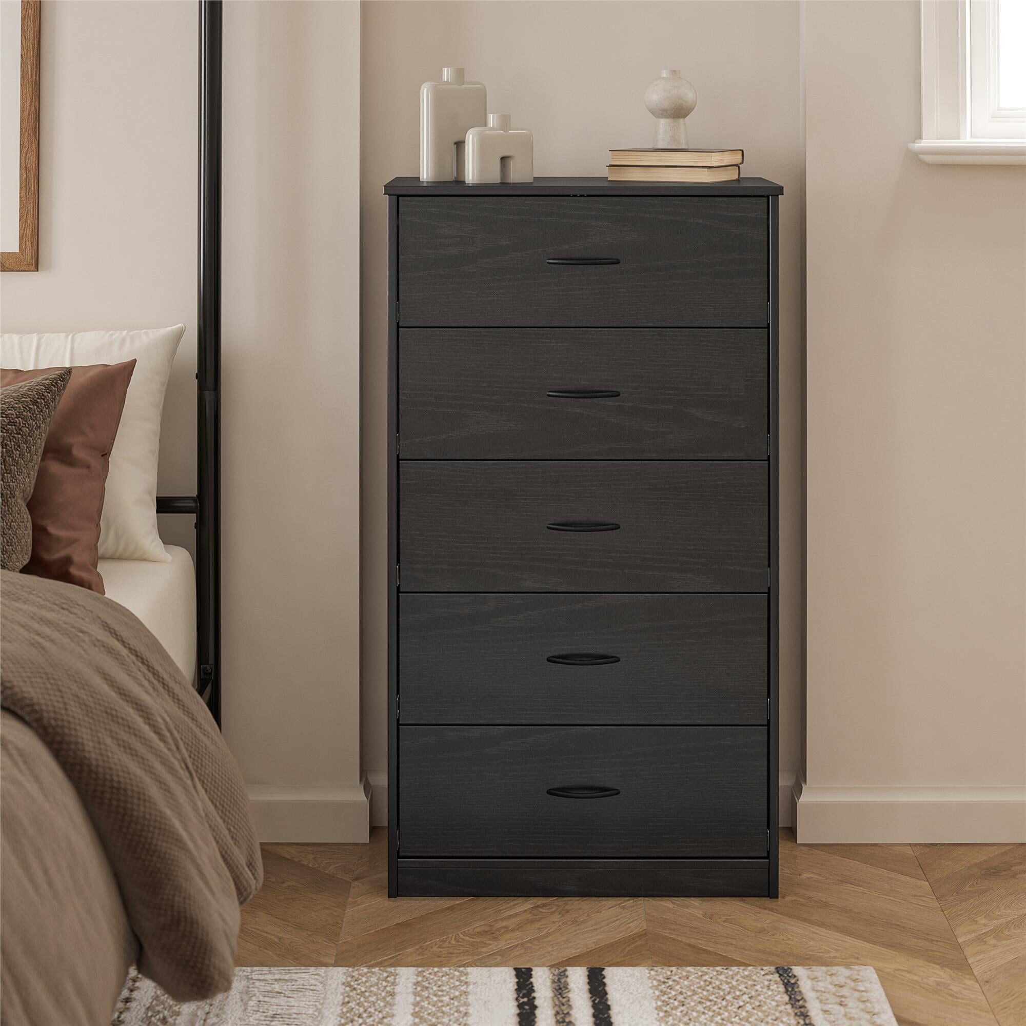 Classic 5 Drawer Dresser， Black Oak - - 36139099 - Mycitystee