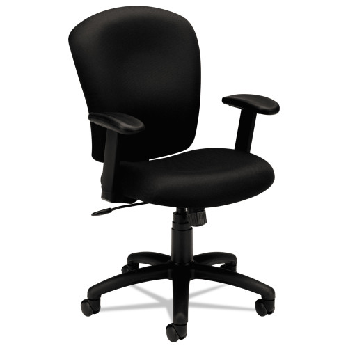 HON HVL220 Mid-Back Task Chair， Supports up to 250 lbs.， Black Seat/Black Back， Black Base (VL220VA10) - Mycitystee