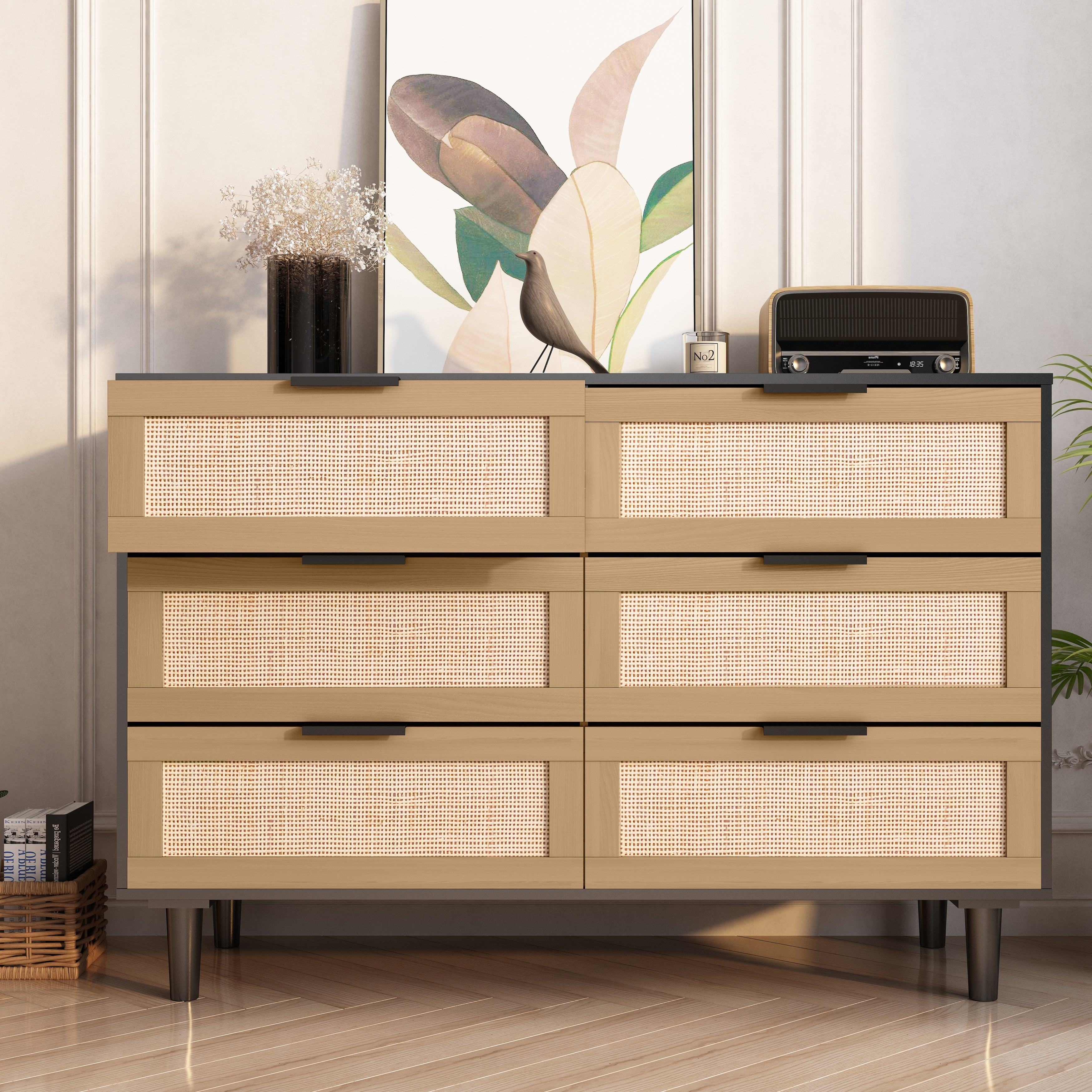 6 drawers Rattan dresser Rattan - - 37960570 - Mycitystee