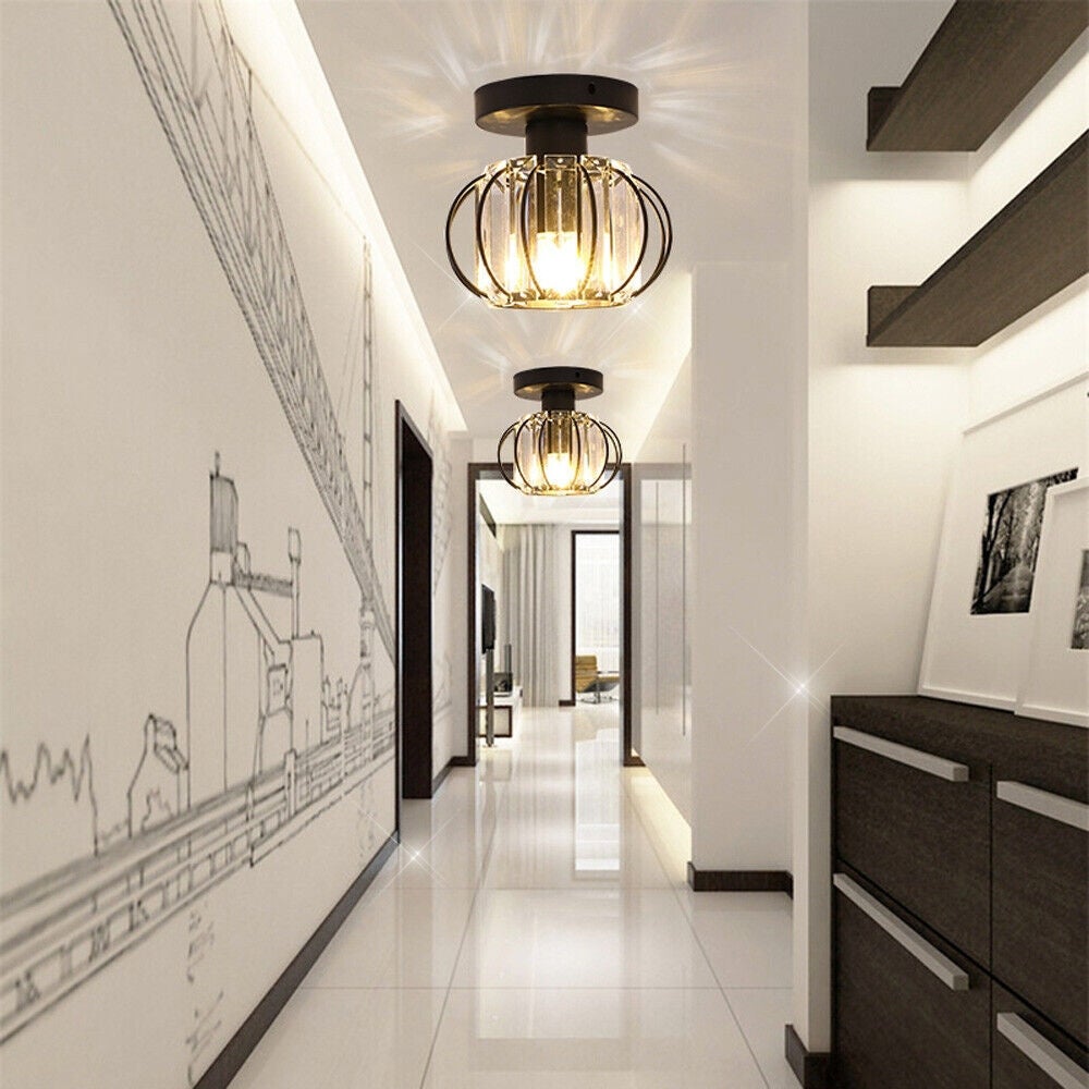 Modern Simple 1 Light Crystal Ceiling Light - 7.49''x6.7'' - Mycitystee