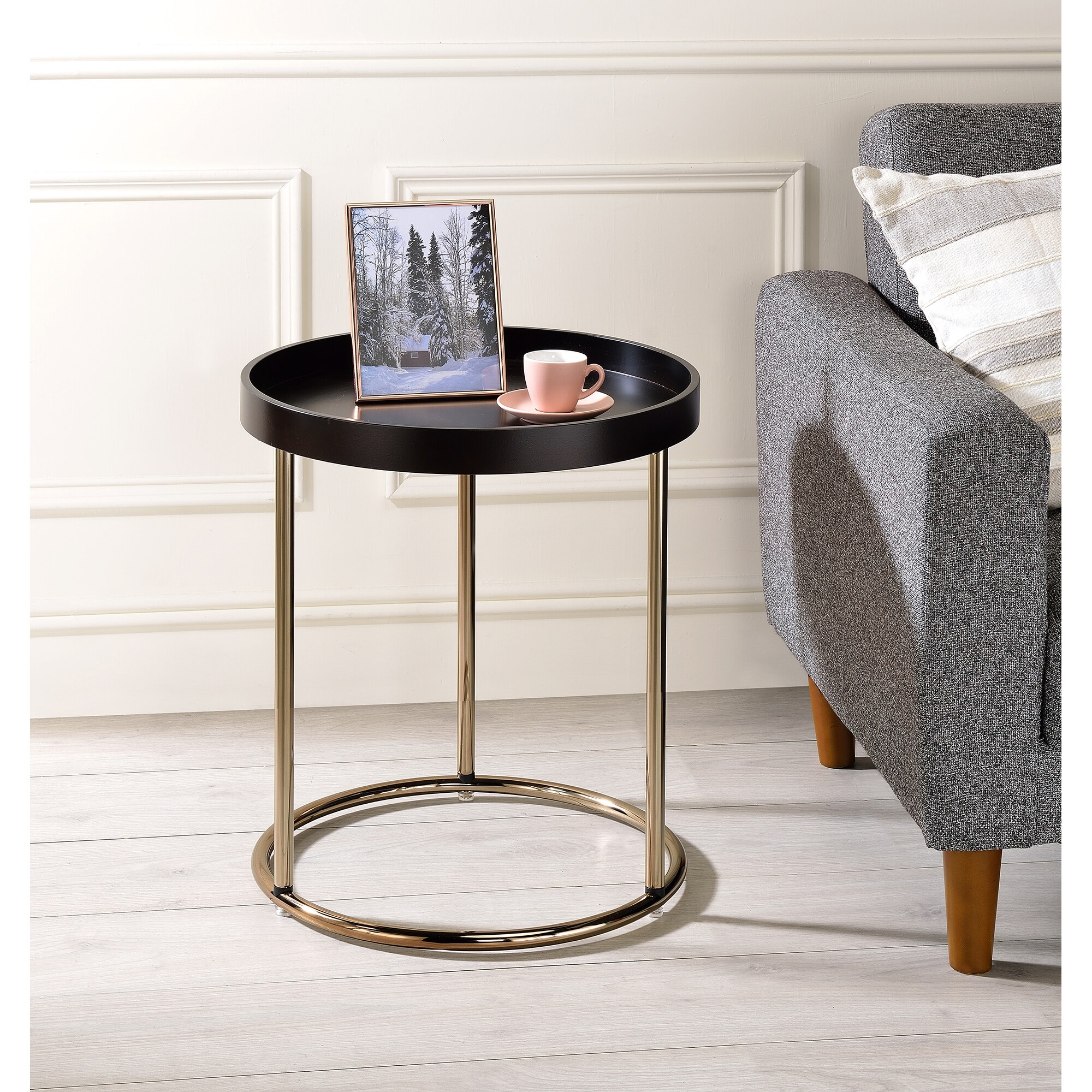 21.75 In Edie Mid Century Lipped Edge Side Table - Mycitystee