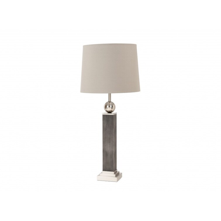 Set of 2 Modern Distressed Gray and Silver Table Lamps - 16 W x 35 D x 16 H - Mycitystee
