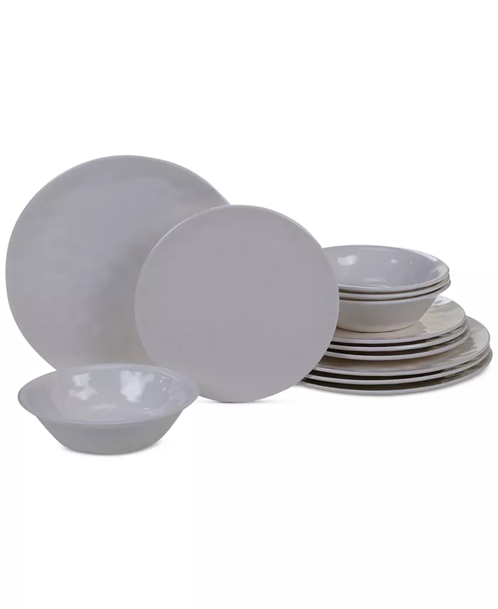 Certified International Cream Melamine 12-Pc. Dinnerware Set， Service for 4 - Mycitystee