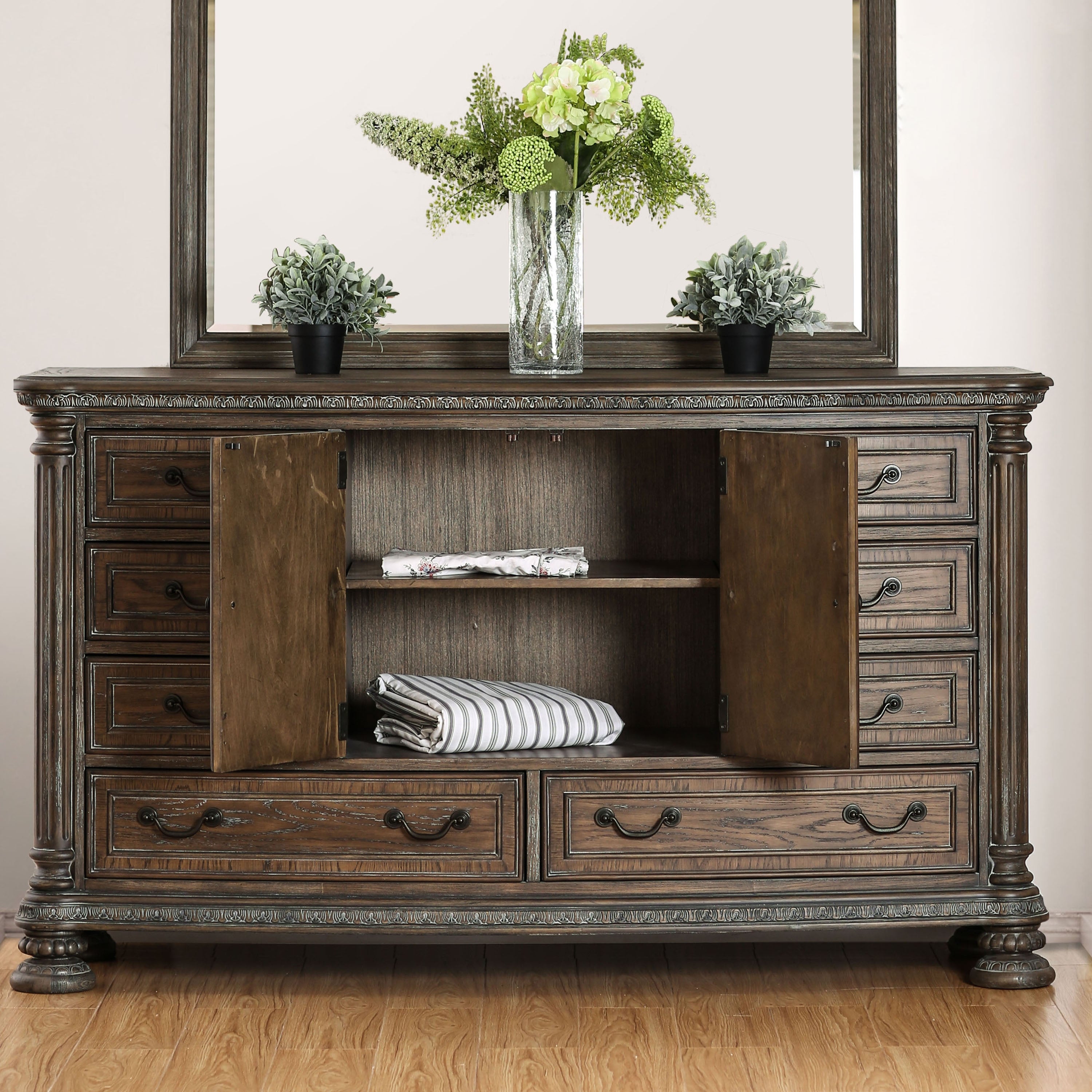 Furniture of America Brez Rustic Natural Double-Door Dresser - - 32851262 - Mycitystee