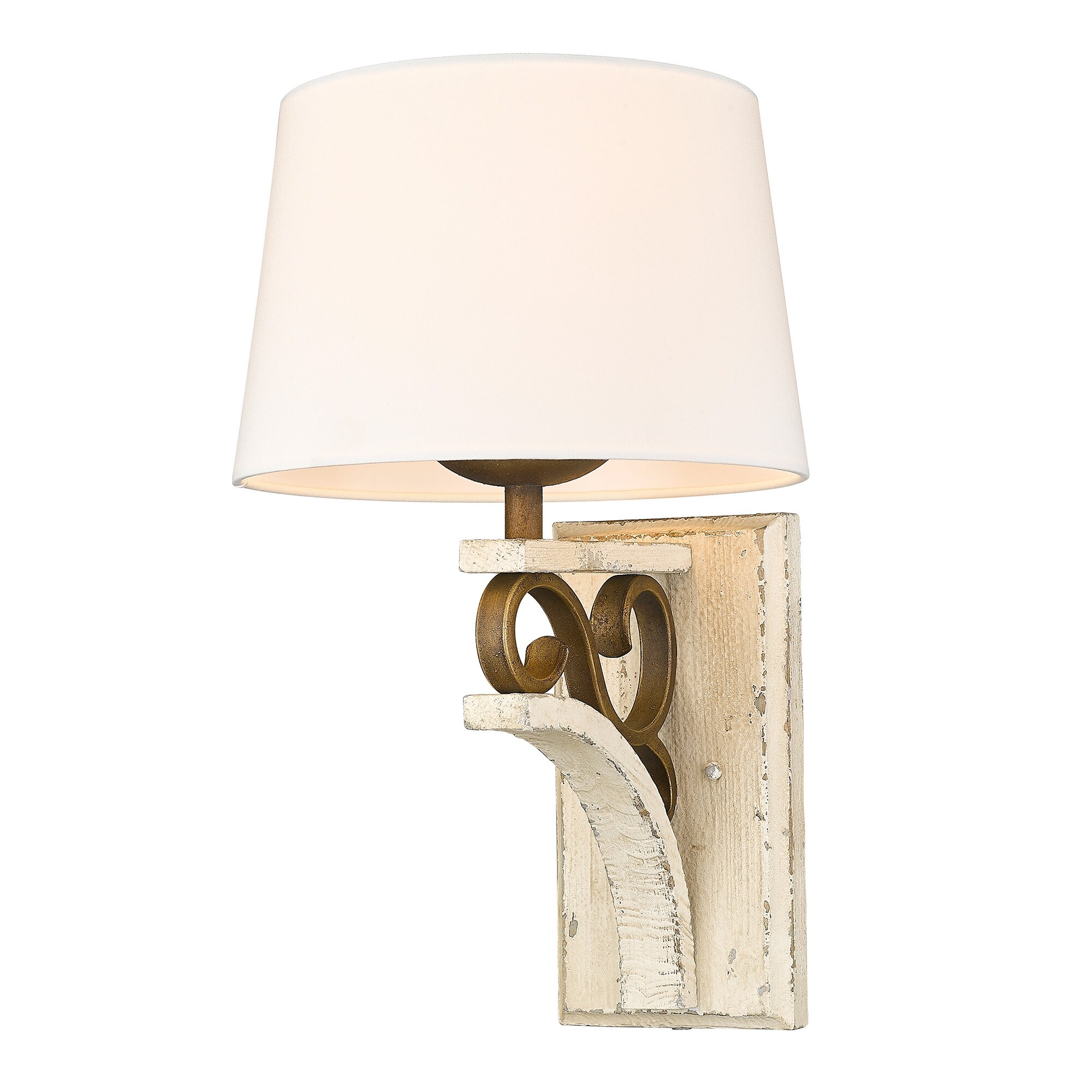 Solay 1 Light Wall Sconce - Ivory Linen/Burnished Chestnut - Mycitystee