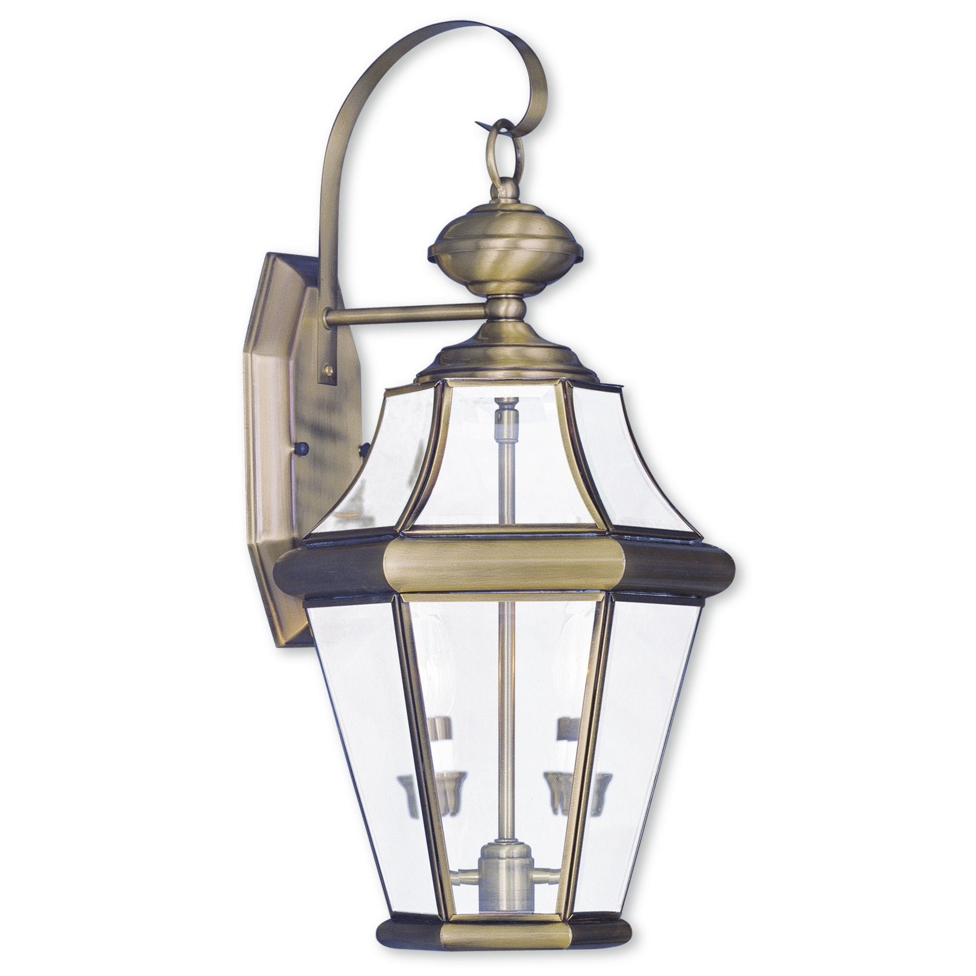 Livex Lighting Georgetown Antique Brass 2-light Outdoor Wall Lantern Shopping - The Best Deals on Outdoor Wall Lanterns | 18909423 - Mycitystee