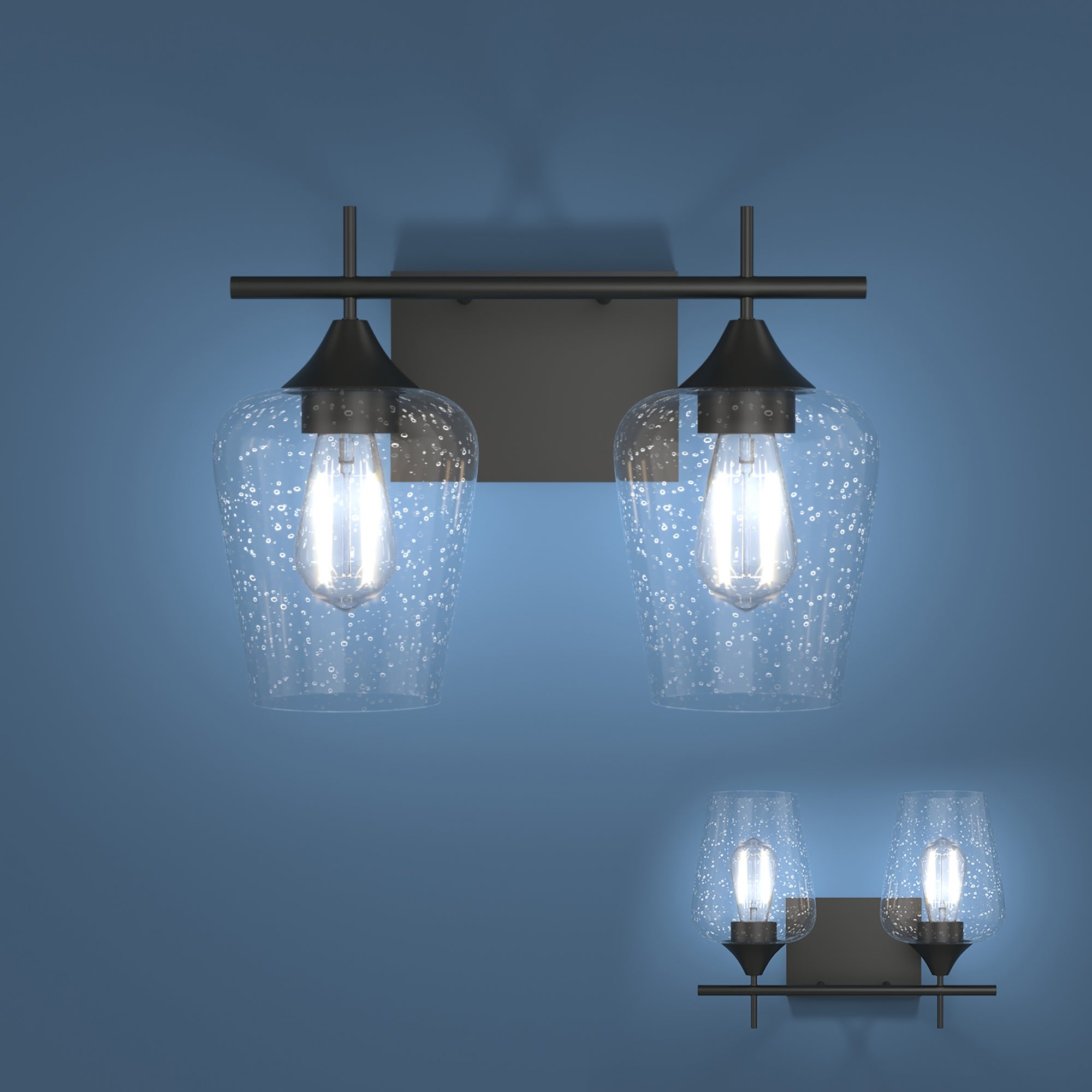 Costway 2-Light Wall Sconce Modern Bathroom Vanity Light Fixtures with - 14'' x 7'' x 11'' - Mycitystee