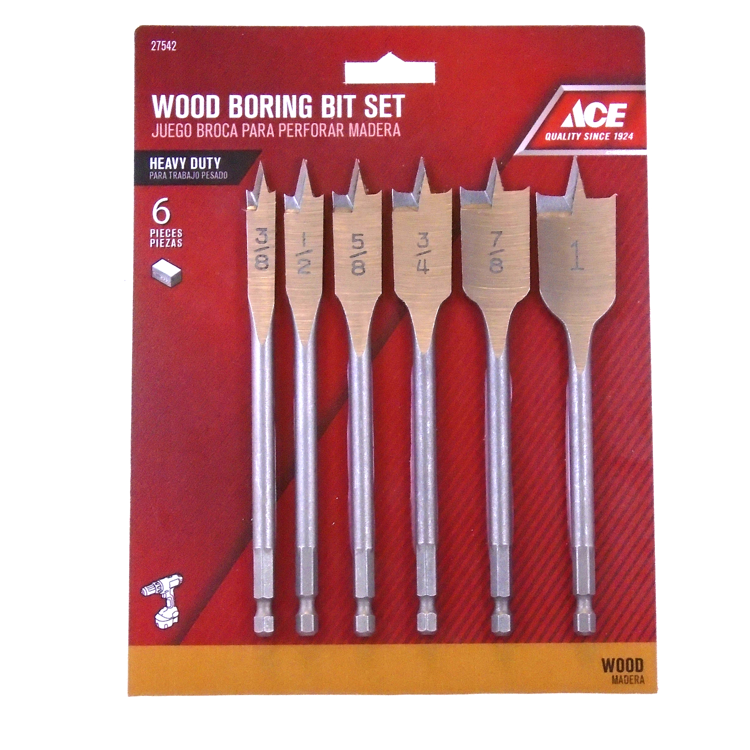 Ace 6 in. L Steel Wood Boring Bit Set 6 pc - Mycitystee