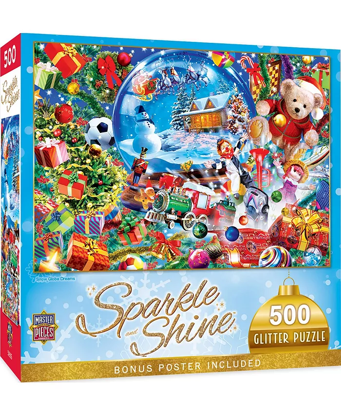MasterPieces Puzzles Holiday Glitter Christmas- Snow Globe Dreams 500 Piece Puzzle - Mycitystee