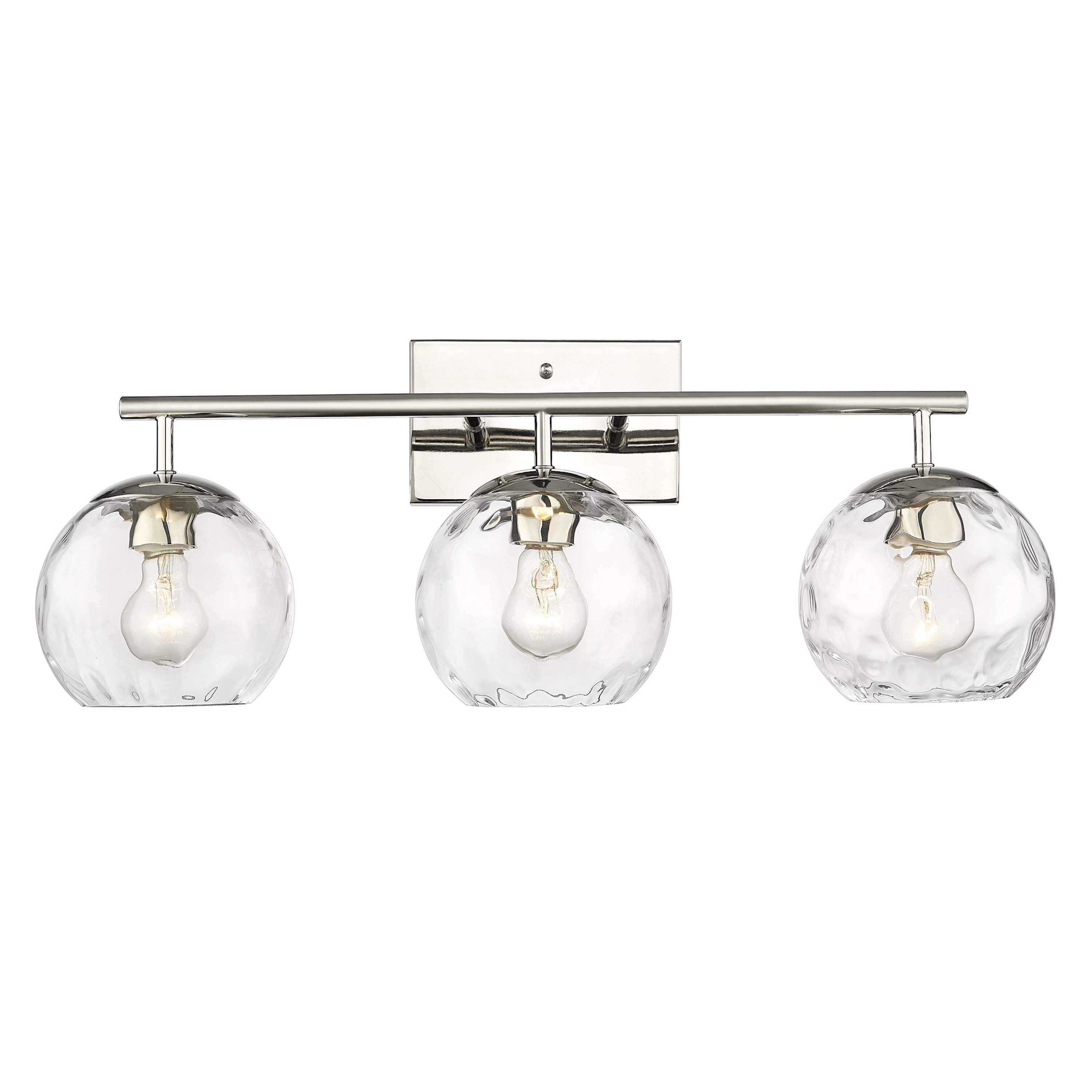Mackenzie 3-light Polished Nickel Bath/ Vanity Fixture w/ Water Glass - Mycitystee
