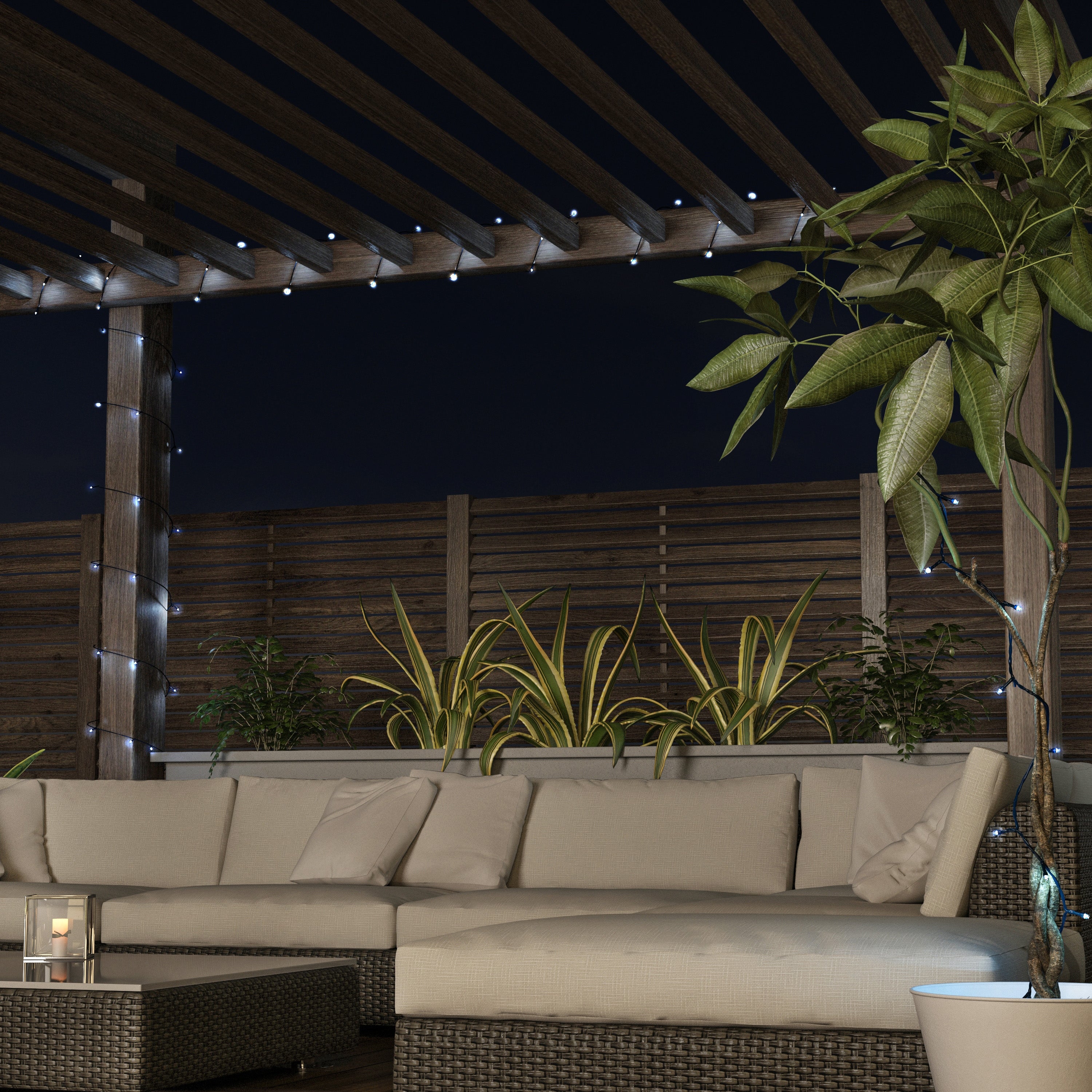 Pure GardenOutdoor Mini Solar String Lights - LED Solar Powered Hanging Lighting with 8 Light Modes - Mycitystee