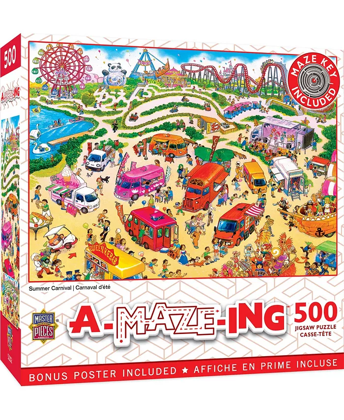 MasterPieces Puzzles A-Maze-ing - Summer Carnival 500 Piece Adult Jugsaw Puzzle - Mycitystee