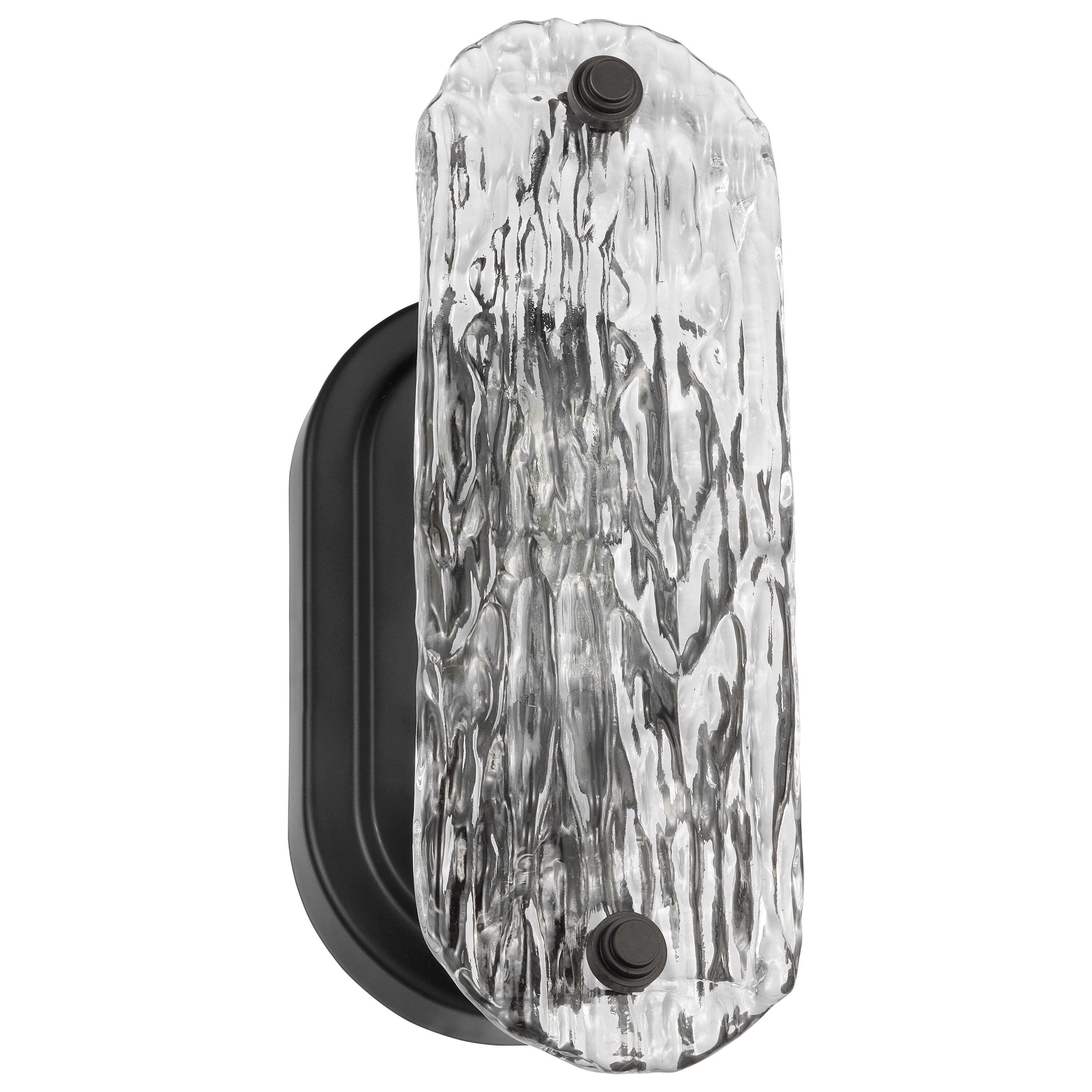 Glacier 1 Light Vanity Medium Base 60 Watt Matte Black Finish Ice Glass - Mycitystee