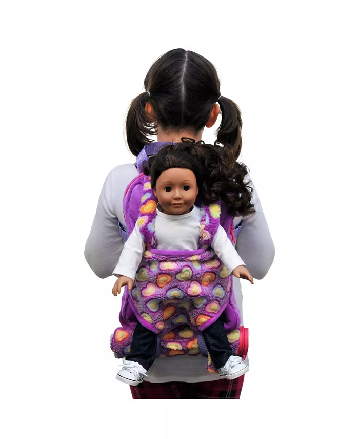The Queen's Treasures Purple Child's Backpack with Doll Carrier and Doll Sleeping Bag - Mycitystee