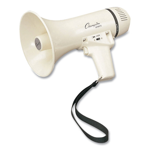 Champion Sports Megaphone， 4-8W， 400 Yard Range， White (MP4W) - Mycitystee