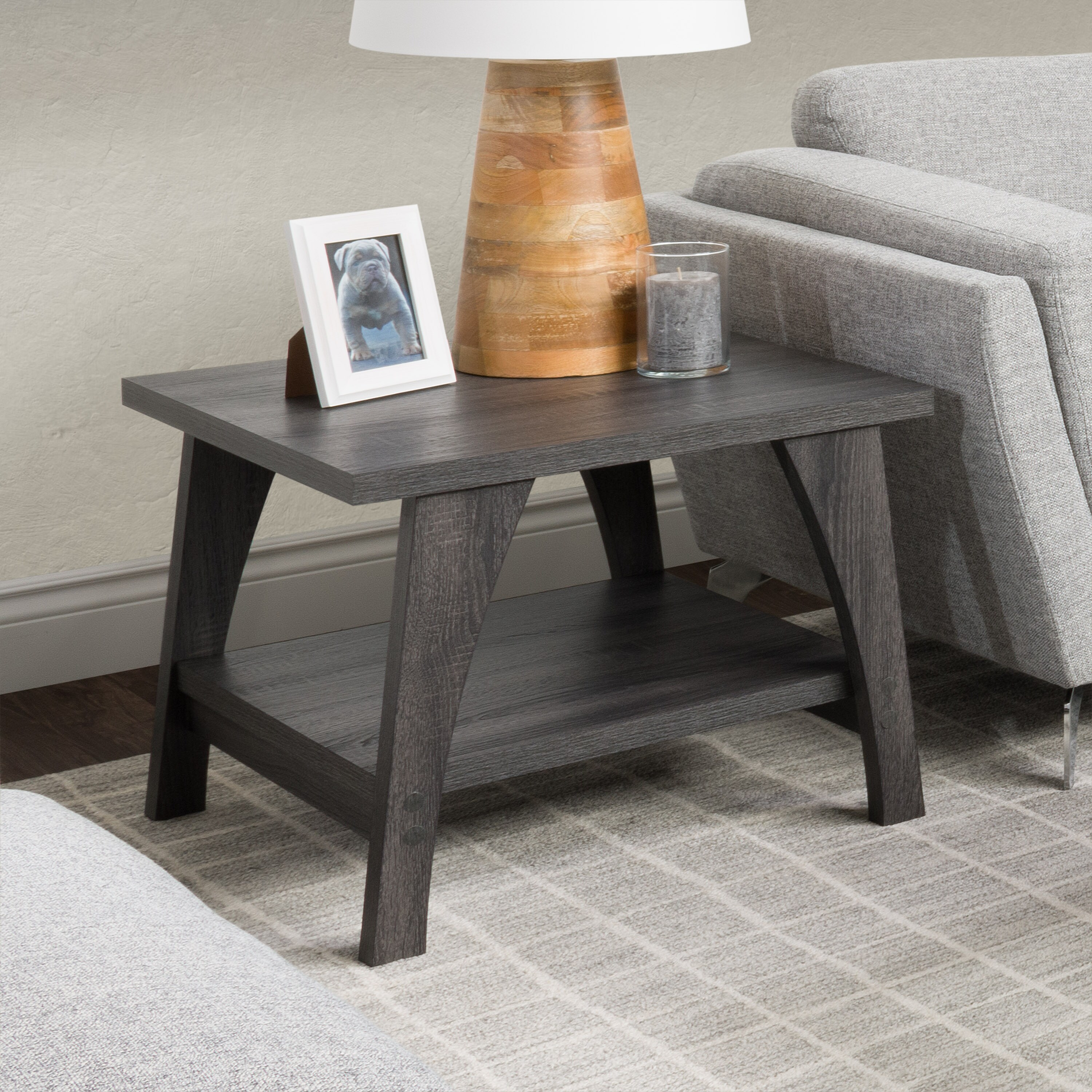 CorLiving Hollywood Side Table with Lower Shelf - Mycitystee