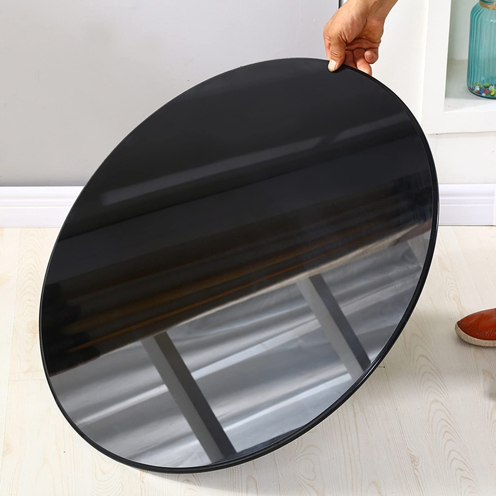 Black Glass Table Top ?15in?18in?19in?24in?27in?28in，Round Glass Top，Tempered Glass，Plate Glass - as picture - Mycitystee