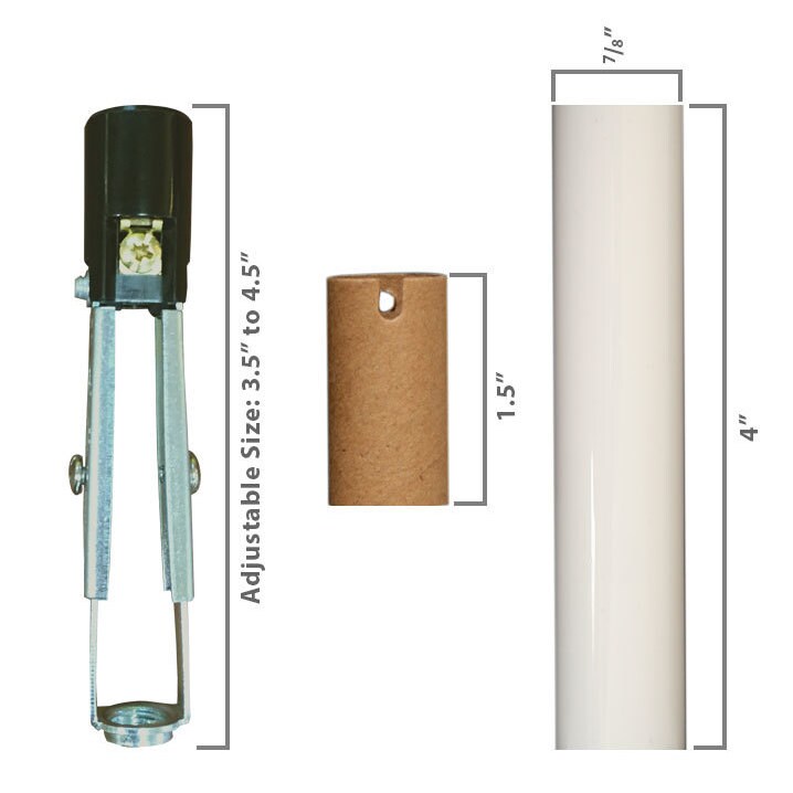 Royal Designs Chandelier Socket Kit - Includes Socket Plastic Cover Paper Insulation - White - Mycitystee