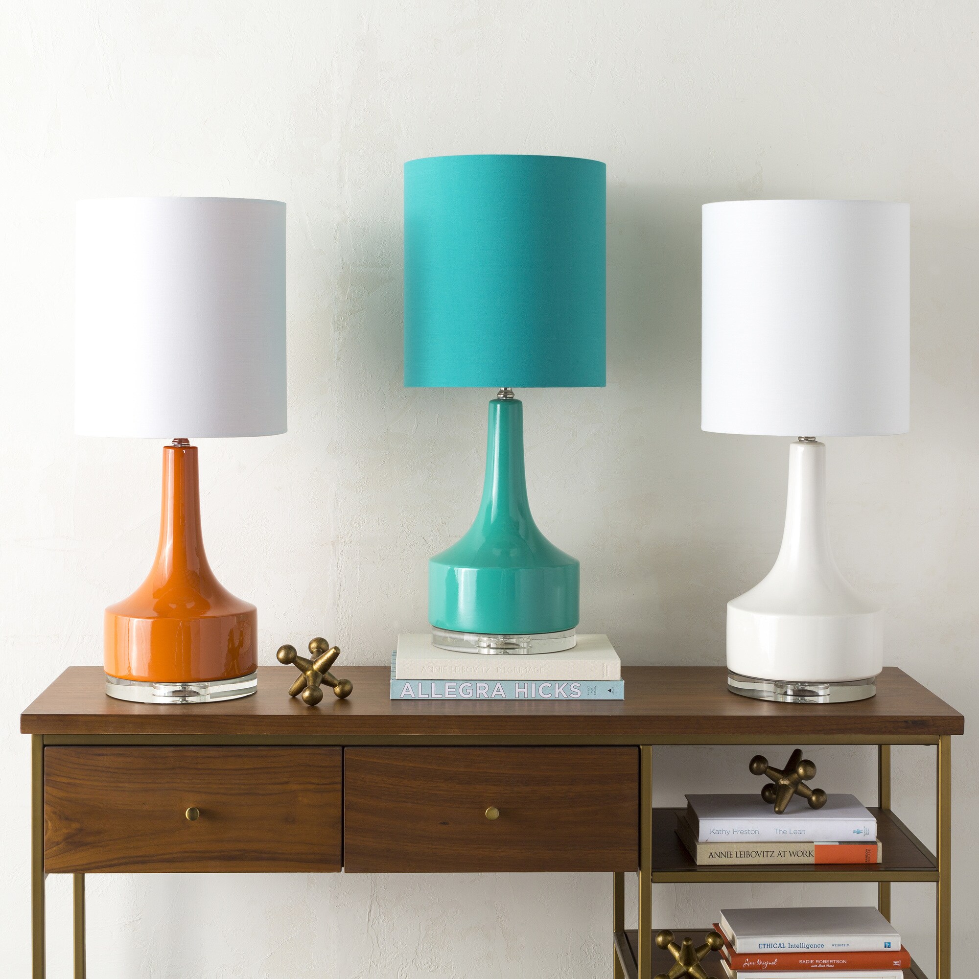 Modern Emily Table Lamp with Glazed Ceramic Base - Mycitystee