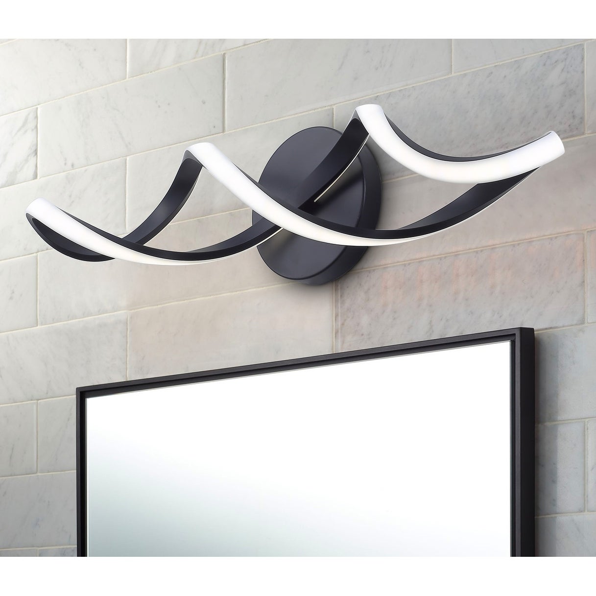 Modern Wavy Linear LED Bathroom Vanity Light Over Mirror - Mycitystee