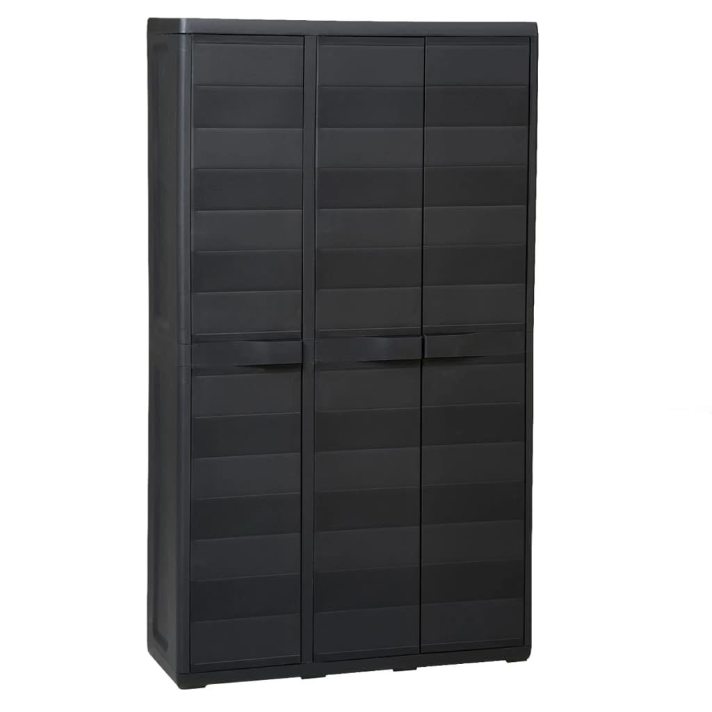 Garden Storage Cabinet with 4 Shelves Black - - 35142280 - Mycitystee