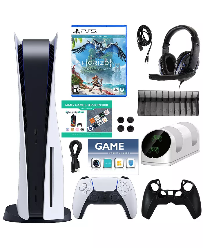 Playstation 5 with Forbidden West Game， Kit and 2 Vouchers - Mycitystee