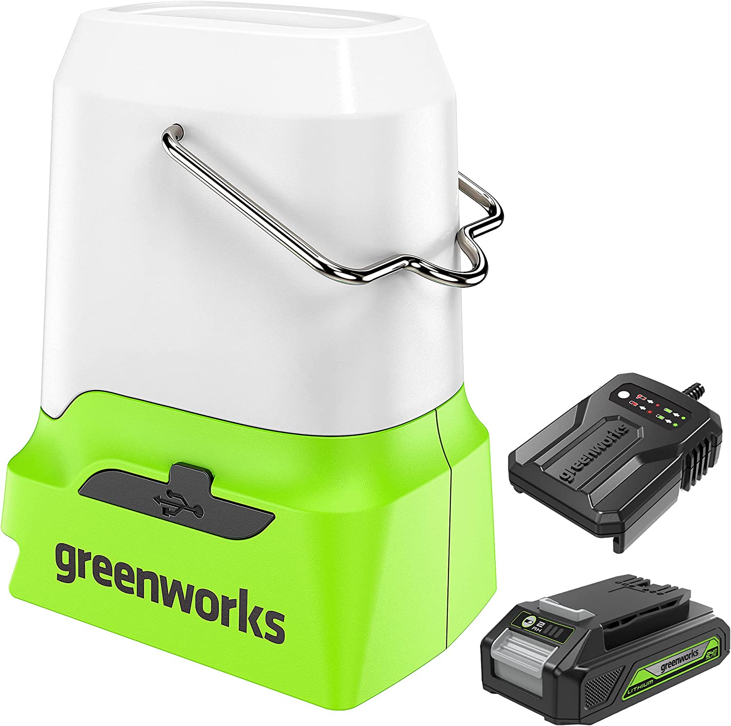 24V Cordless Battery 500 Lumen Lantern w/ 2.0Ah Battery  Charger - Mycitystee