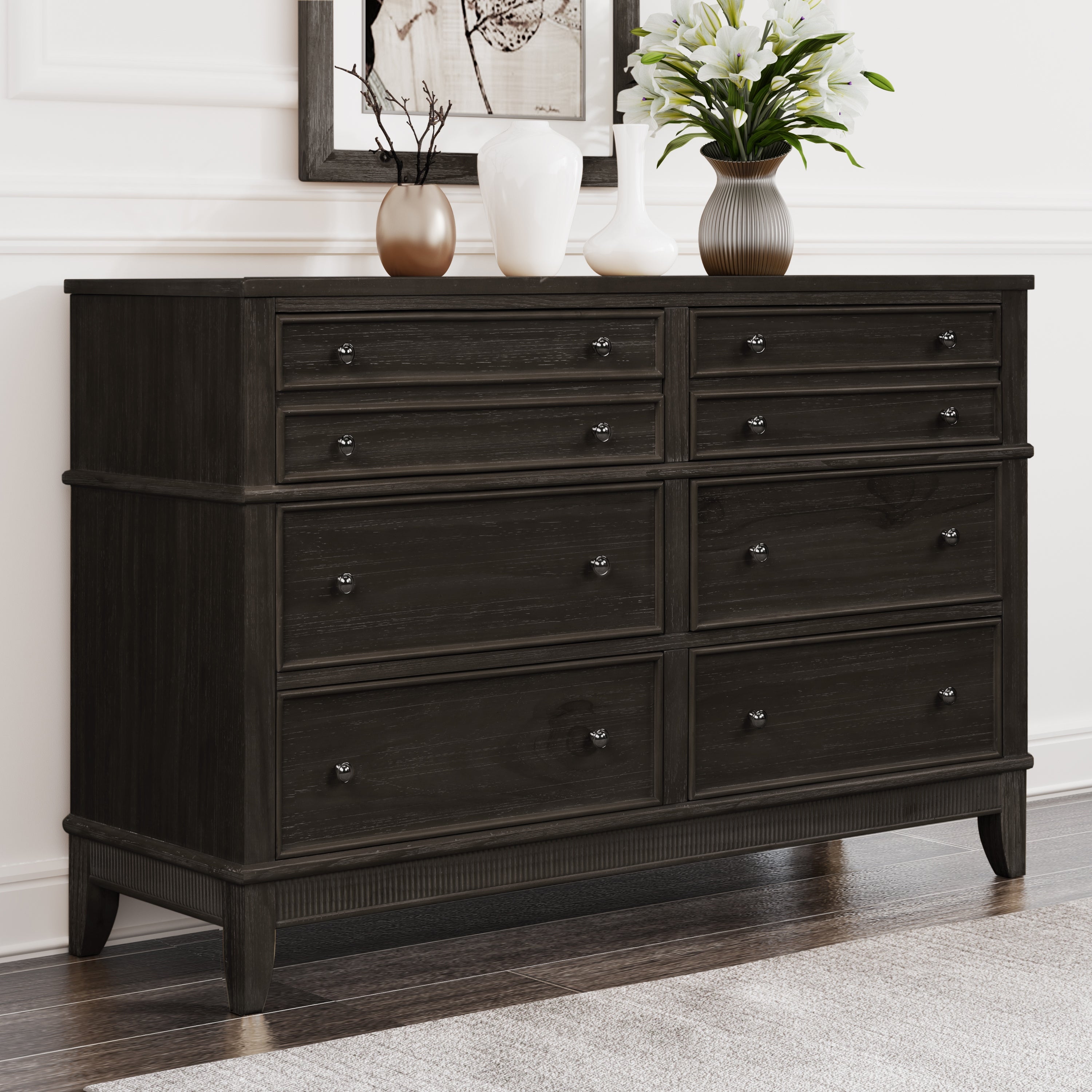Chic Hazel Solid Wood 6 Drawers Storage Dresser - - 37171384 - Mycitystee