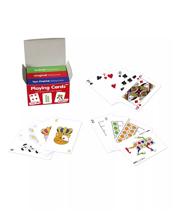 MasterPieces Puzzles Junior Learning Playing Cards - 3 Decks Animal， Original， 10-Frame - Mycitystee