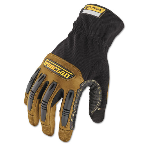 Ironclad Ranchworx Leather Gloves， Black/Tan， Large (RWG204L) - Mycitystee
