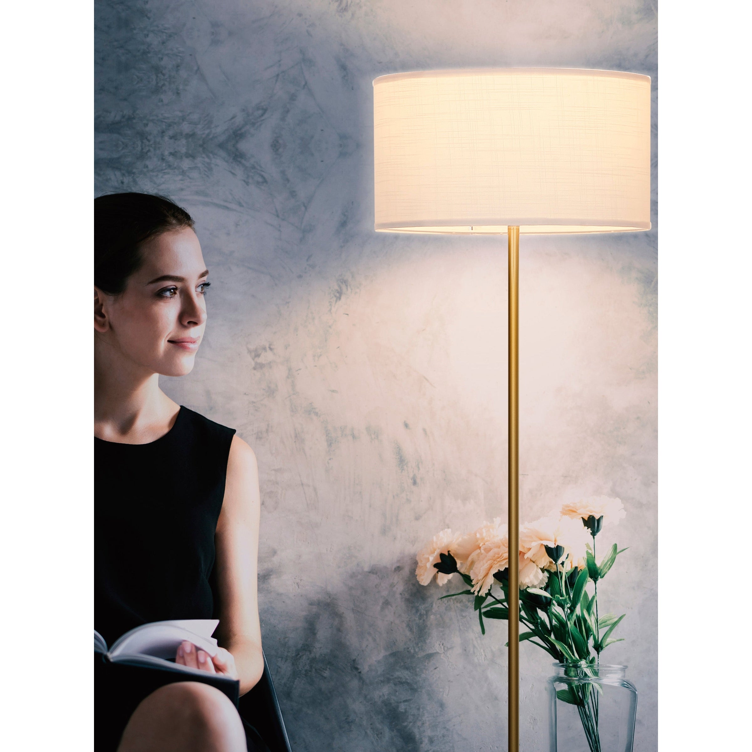 Brightech Quinn LED Floor Lamp - Brass. - Mycitystee