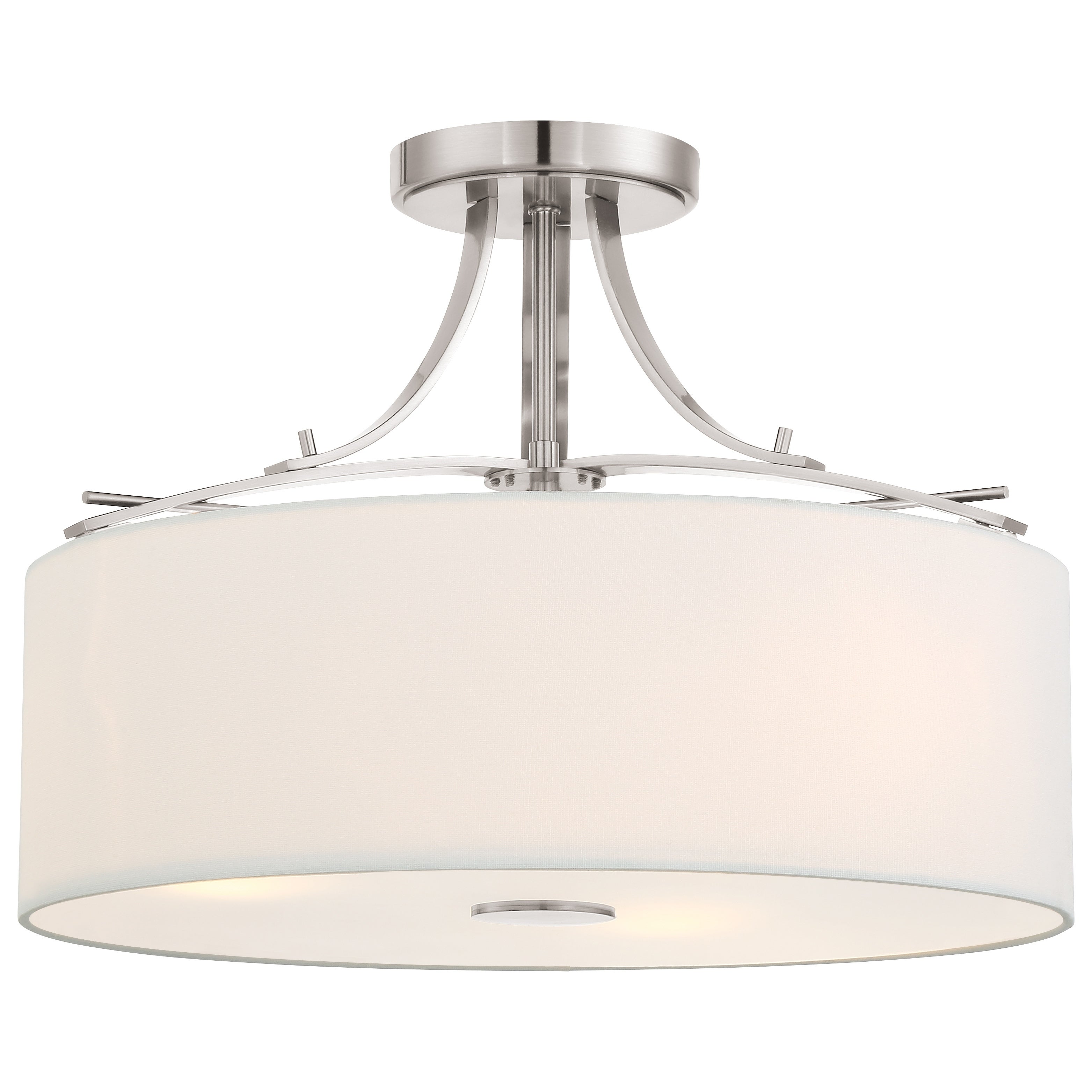 Poleis Brushed Nickel 3 Light Semi Flush by Minka Lavery - Mycitystee