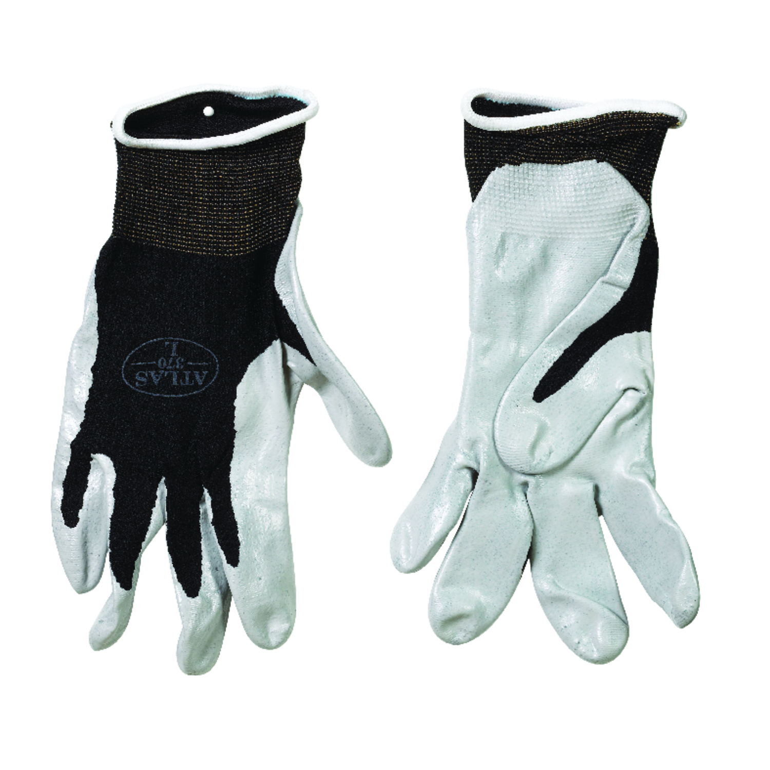 Atlas Unisex Indoor/Outdoor Dipped Gloves Black/Gray S 1 pair - Mycitystee
