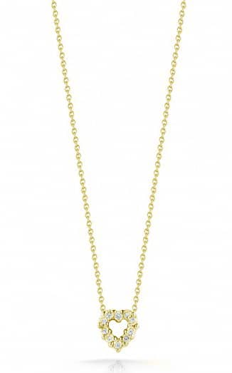 Roberto Coin 18KT Yellow Gold Heart Pendant With Diamonds Necklace - Mycitystee