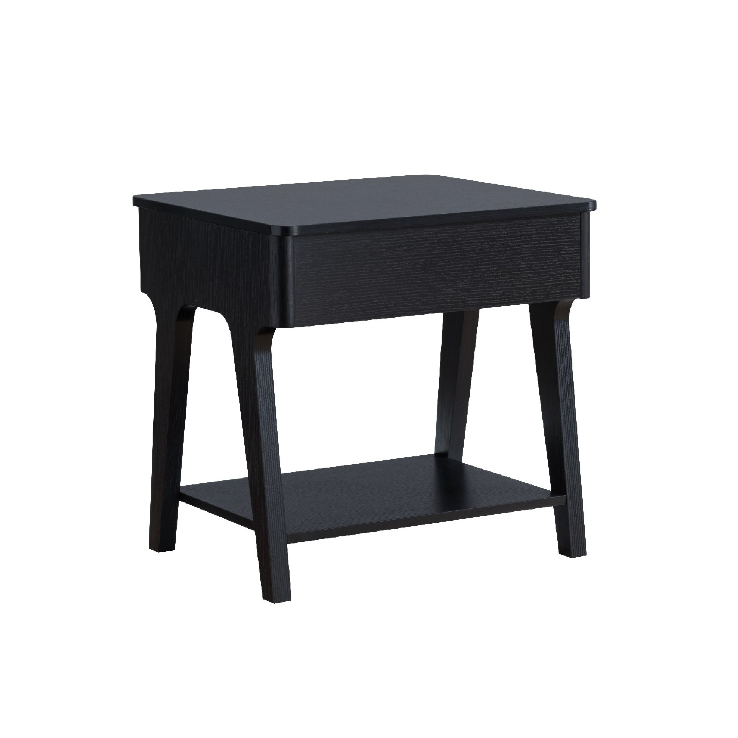 22 Inch Edward End Table with Lift Top and Bottom Shelf， Black - Mycitystee