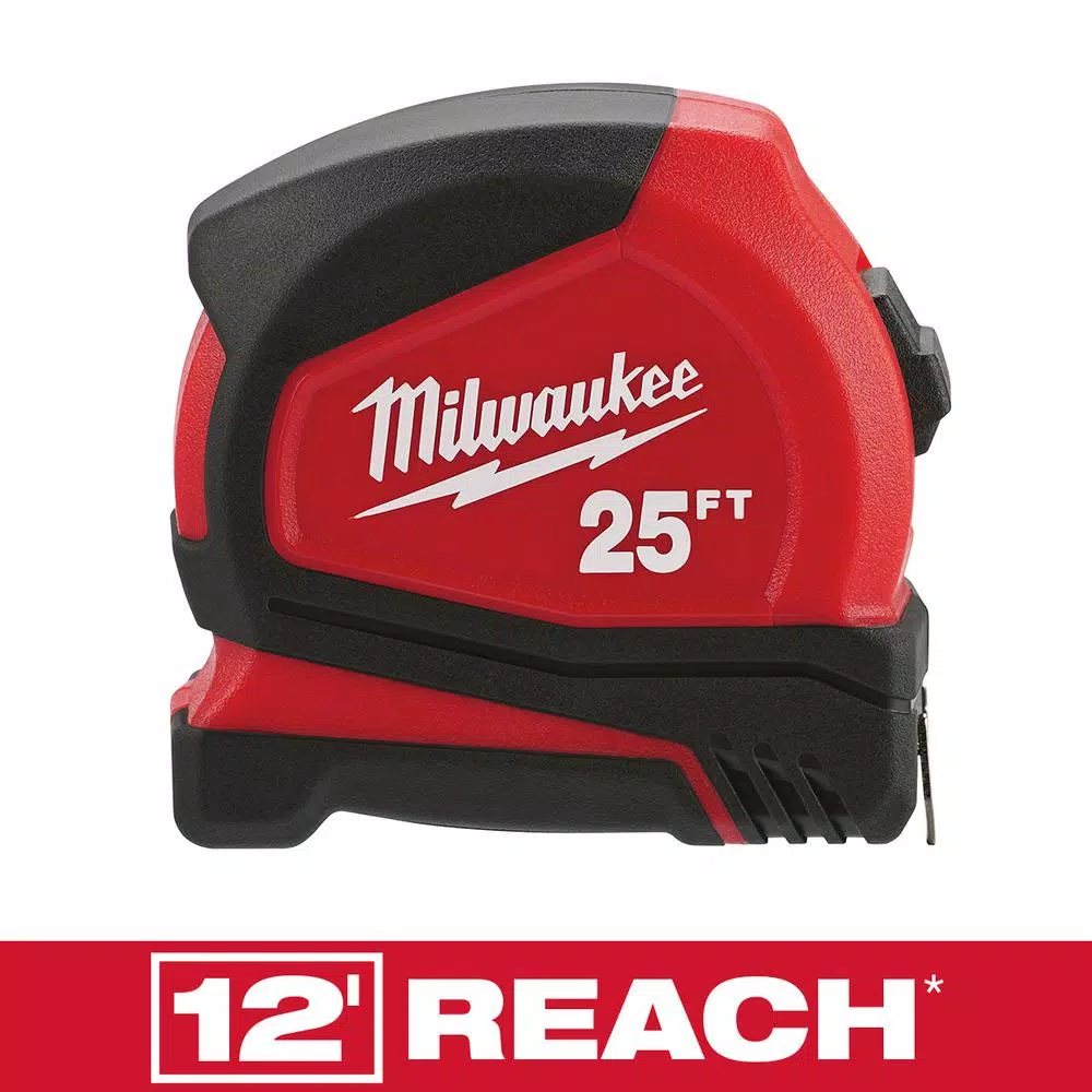 Milwaukee 25 ft. Compact Tape Measure and#8211; XDC Depot - Mycitystee