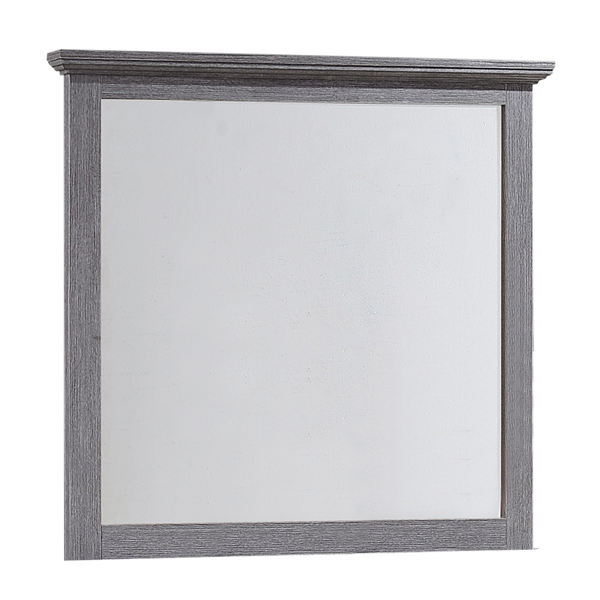 Rectangular Wood Encased Dresser Top Mirror， Gray and Silver - - 31102068 - Mycitystee