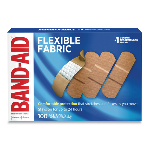 BAND-AID Flexible Fabric Adhesive Bandages， 1 x 3， 100/Box (4444) - Mycitystee