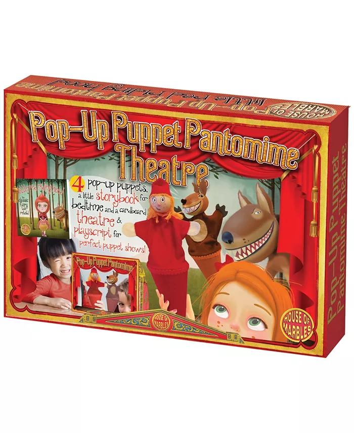 House of Marbles Pop-Up Puppet Pantomime Theatre， Little Red Riding Hood Set， 7 Piece - Mycitystee