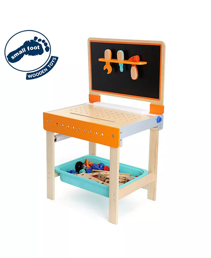 Legler USA Small Foot Wooden Toys 2 in 1 Children's Workbench with Drawing Table Playset - Mycitystee