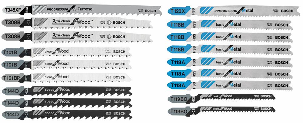 Bosch T Shank Wood and Metal Cutting Jig Saw Blade Set 18pc T18C from Bosch - Mycitystee