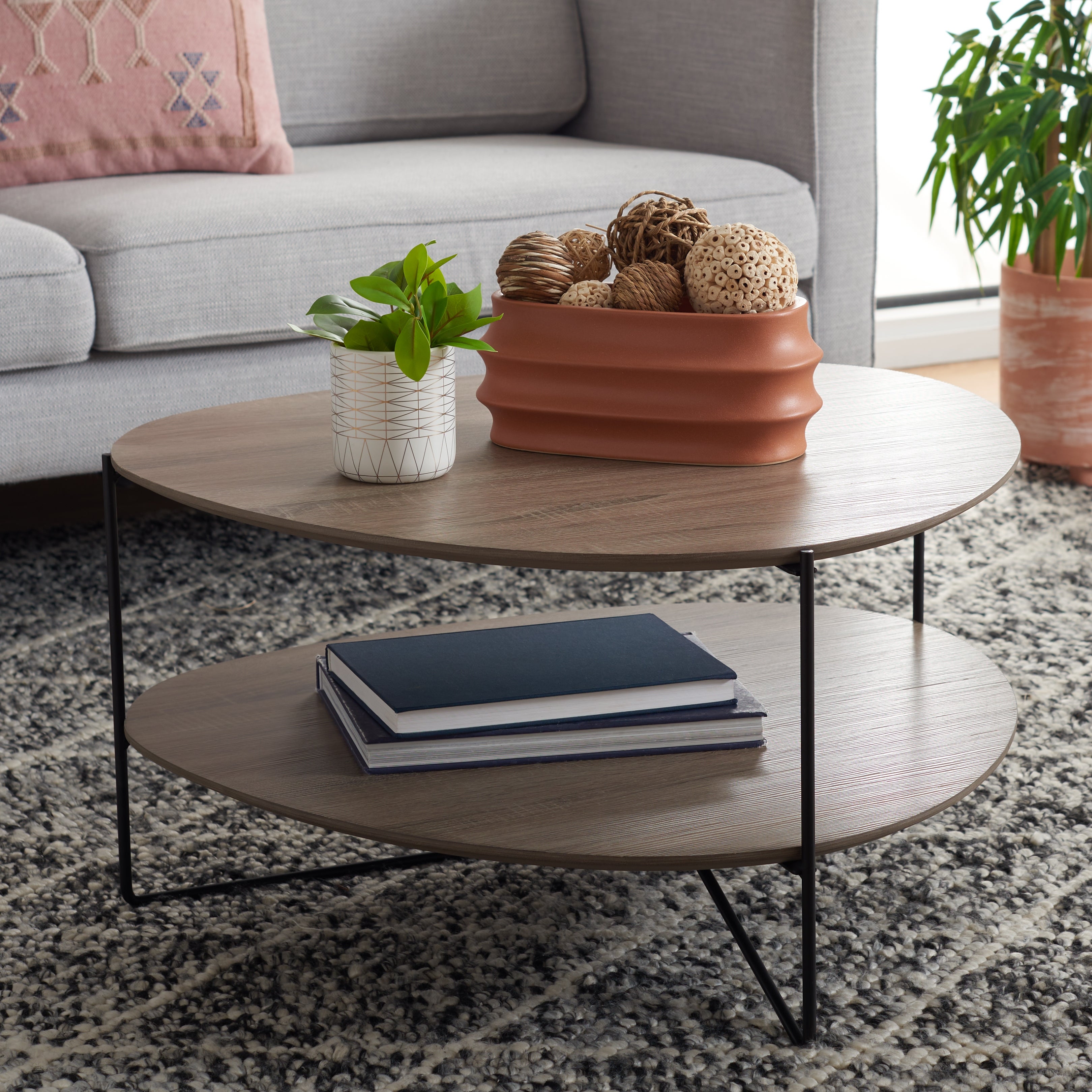 SAFAVIEH Ami Modern 2-Tier Coffee Table - 30 in. W x 28 in. D x 16 in. H - Mycitystee