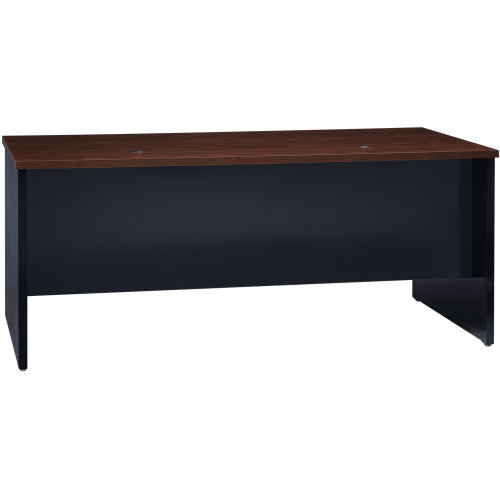 Lorell Walnut Laminate Commercial Steel Desk Series Pedestal Desk - 2-Drawer (79149) - Mycitystee