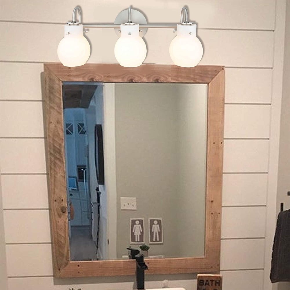 Jam 3 Light Vanity Lighting in Brushed Nickel Finish - Brushed Nickel - Mycitystee
