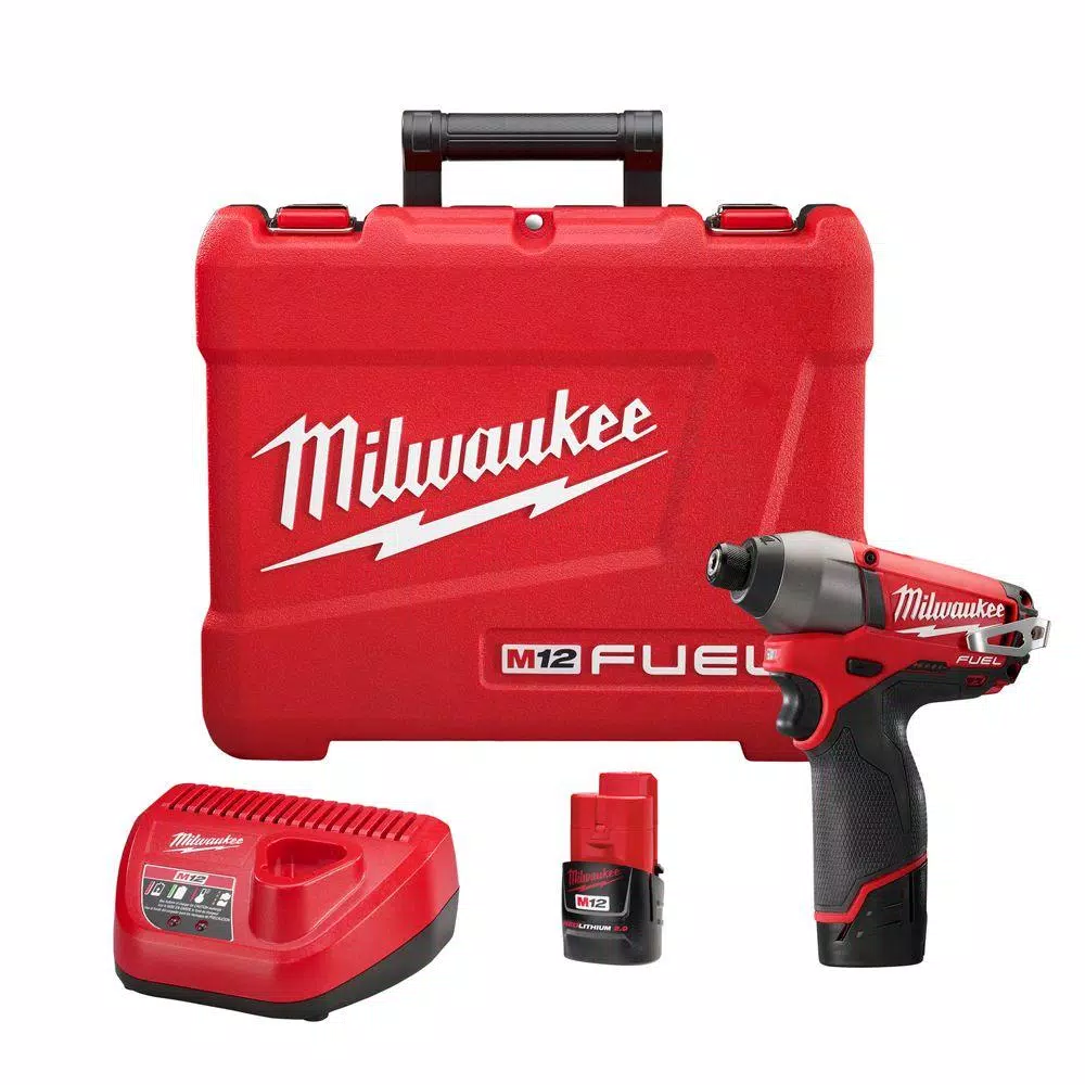 Milwaukee M12 FUEL 12-Volt Lithium-Ion Brushless Cordless 1/4 in. Hex Impact Driver Kit W/(2) 2.0Ah Batteries， Charger and Hard Case and#8211; XDC Dep - Mycitystee