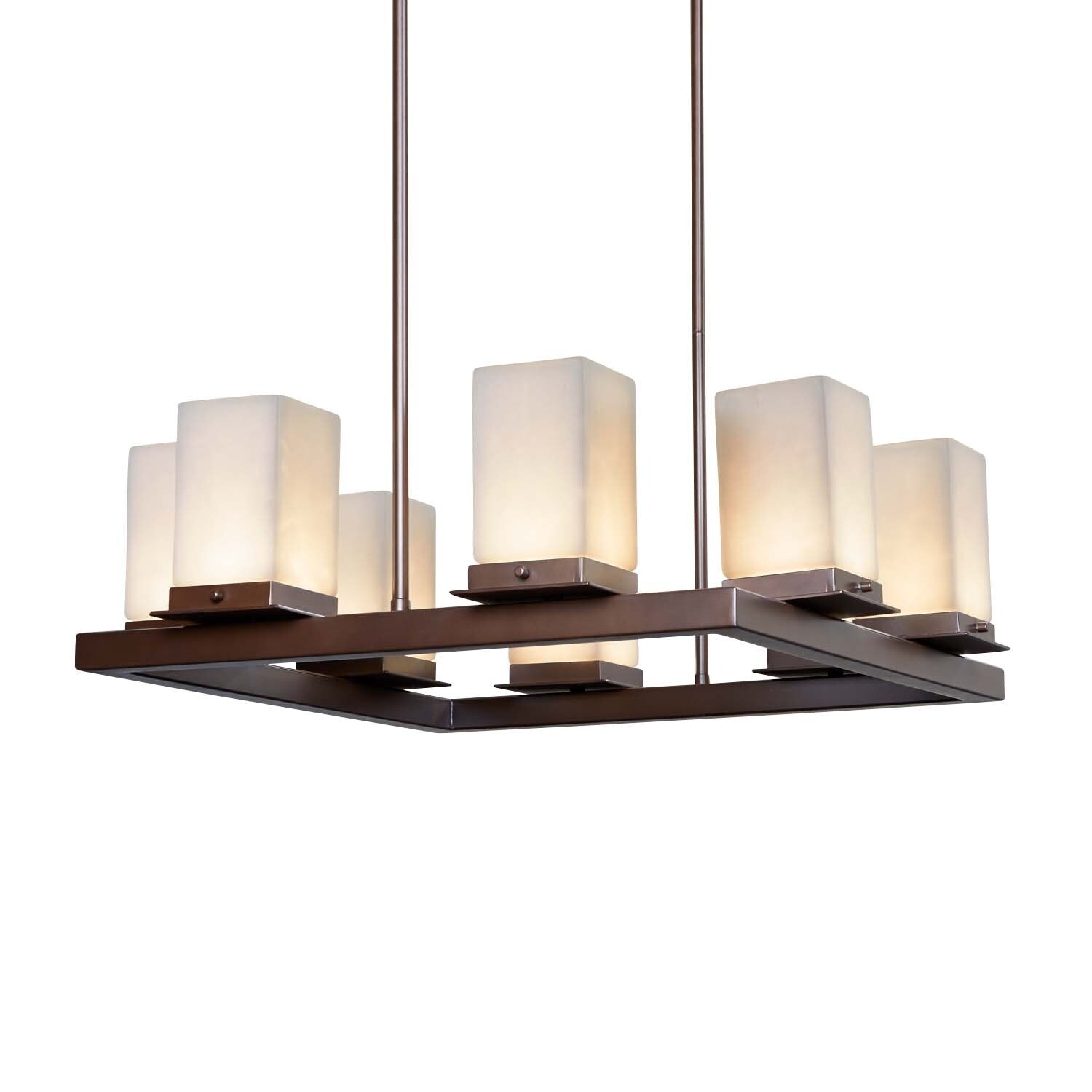 Copper Grove Susteren 8-light Dark Bronze LED Outdoor Chandelier with Cloud Shades - Mycitystee
