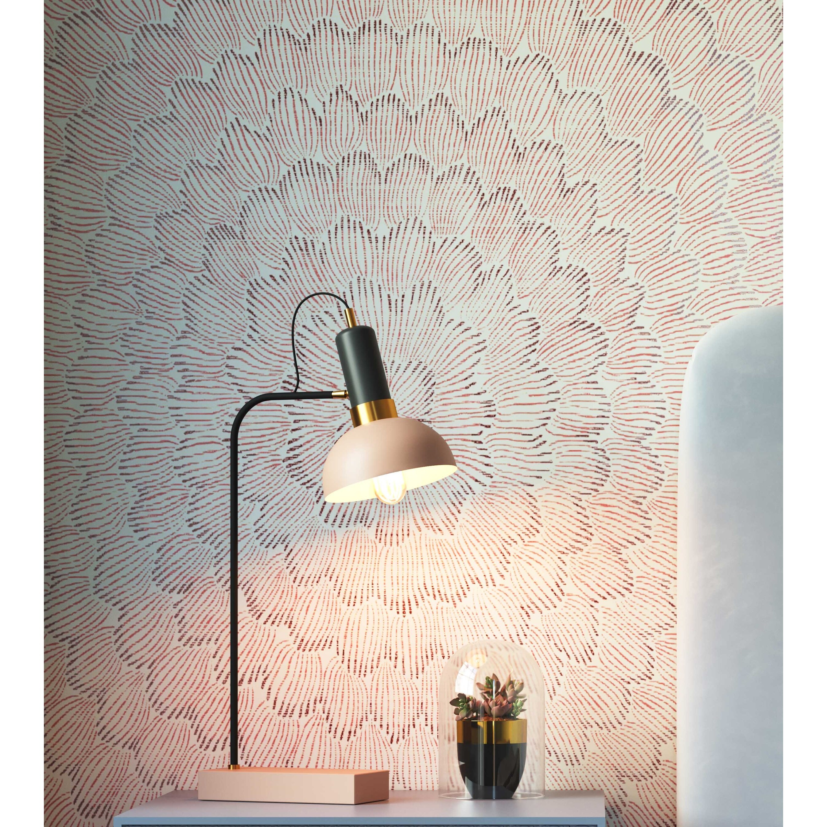 Juku Blush and Grey Table Lamp - Mycitystee