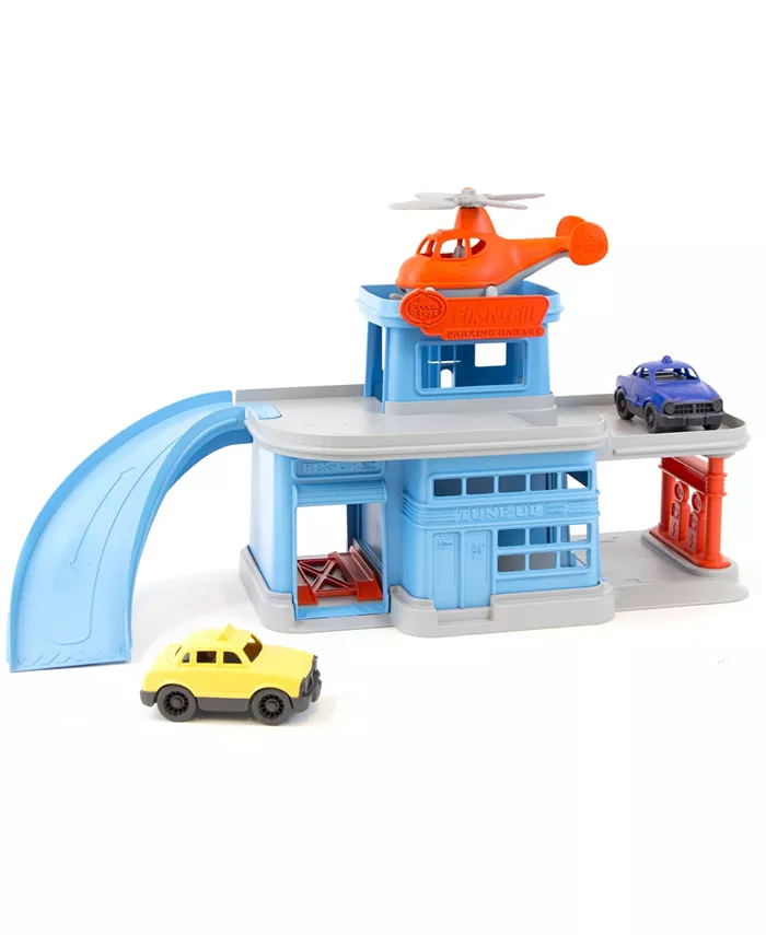 Green Toys Parking Garage With 3 Vehicles - Mycitystee