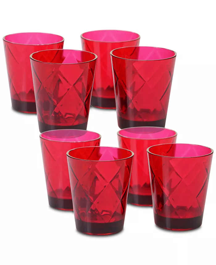 Certified International Ruby Diamond Acrylic Set of 8 Glasses - Mycitystee